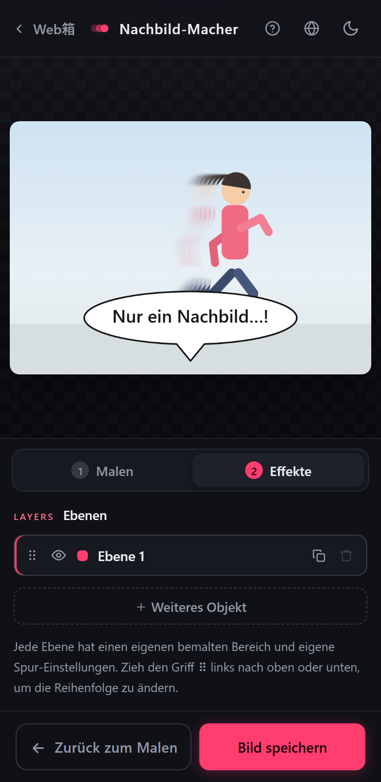 Ansicht am Handy