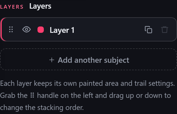 The layer list