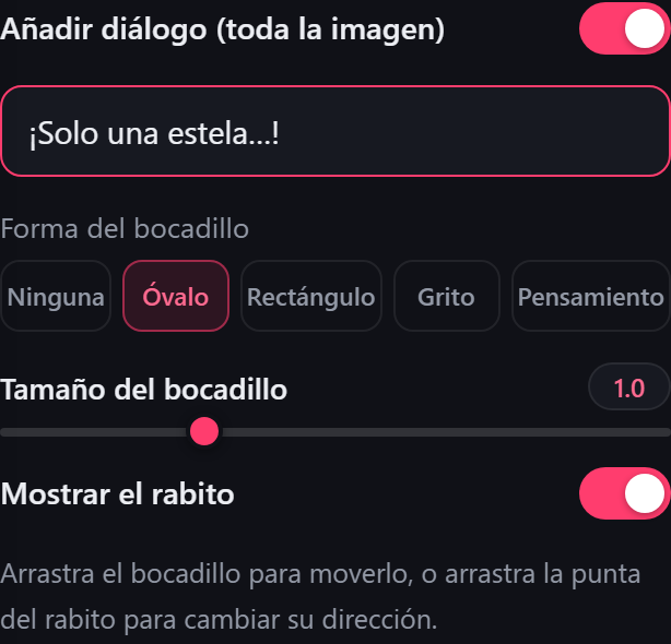 Ajustes del bocadillo