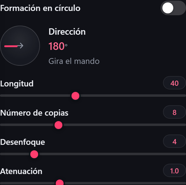 Ajustes de la estela
