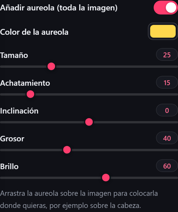 Ajustes de la aureola
