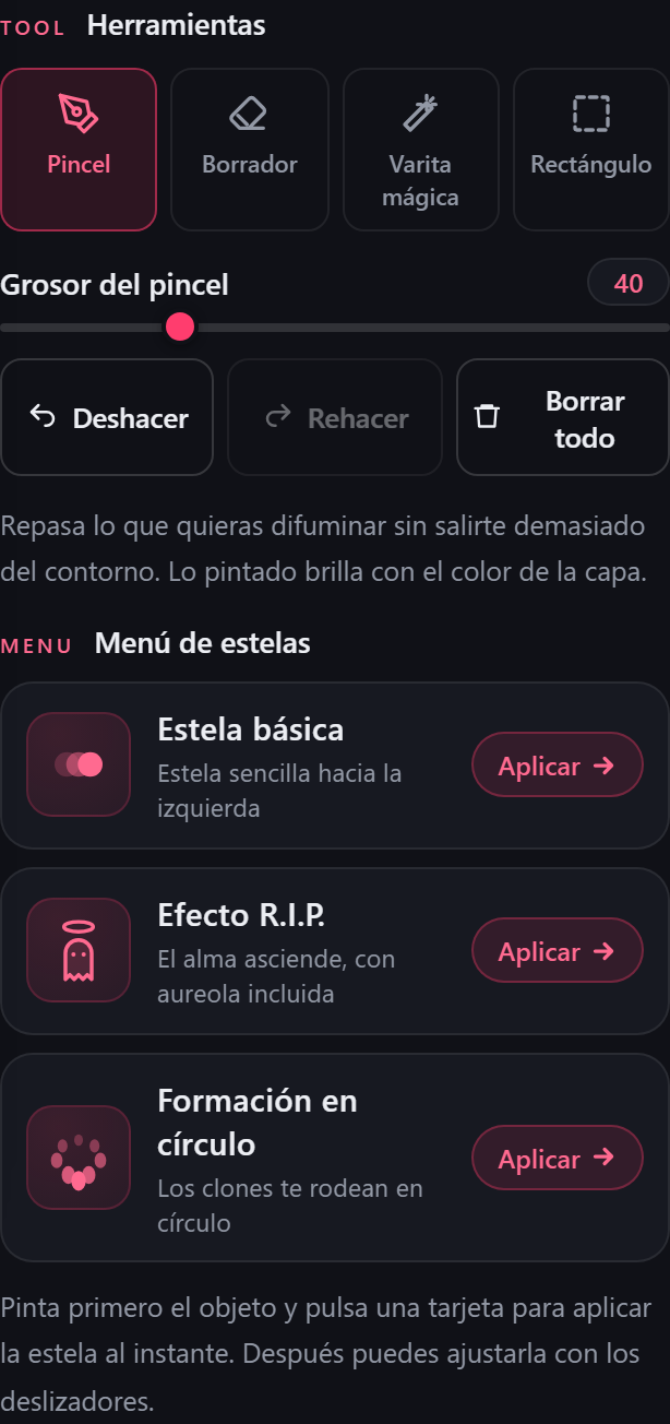 El panel de herramientas